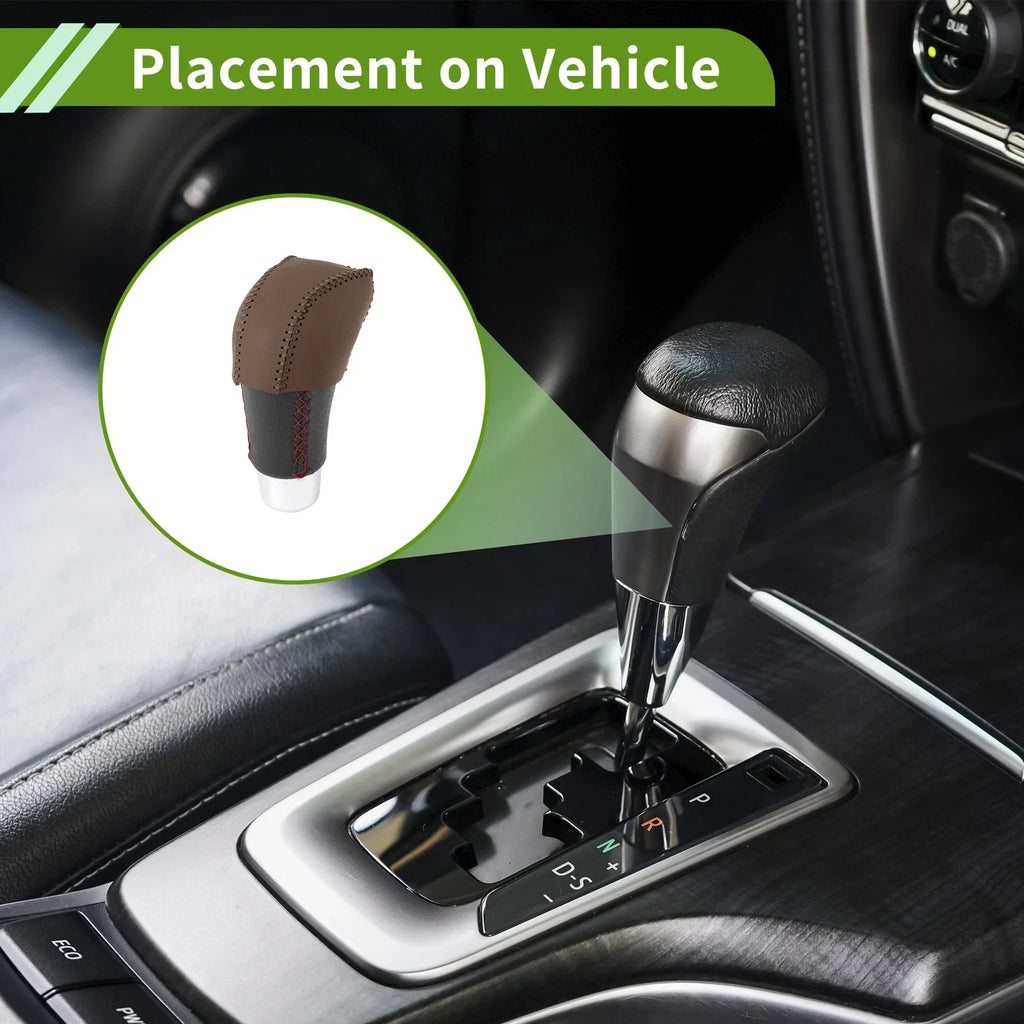 Car Gear Shift Knob Cover for Lexus RX350 2023-2024 Brown Faux Leather