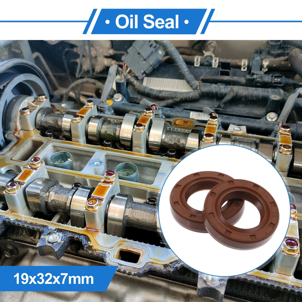 2X Oil Seal Rotary Shaft Seal for Various Models (19x32x7mm) FKM Rubber