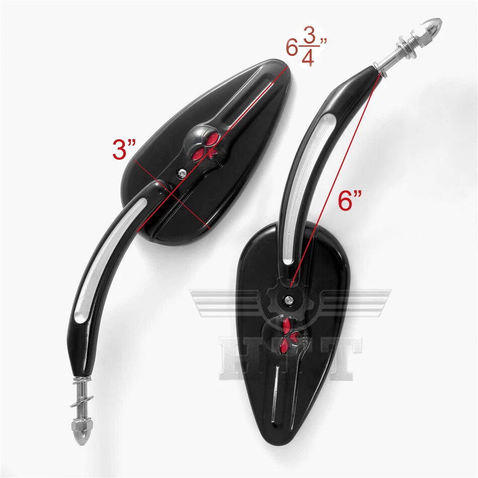 Black Raindrop Side Mirrors for Harley Street 500 750 Roadster XL883R XL1200V FL (2014–2020)