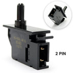 Refrigerator Light Switch 2X Push Button 32.6mm x 18.5mm Black Plastic