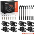 Set of 8 Ignition Coils, Iridium Spark Plugs & Wires for GMC Cadillac