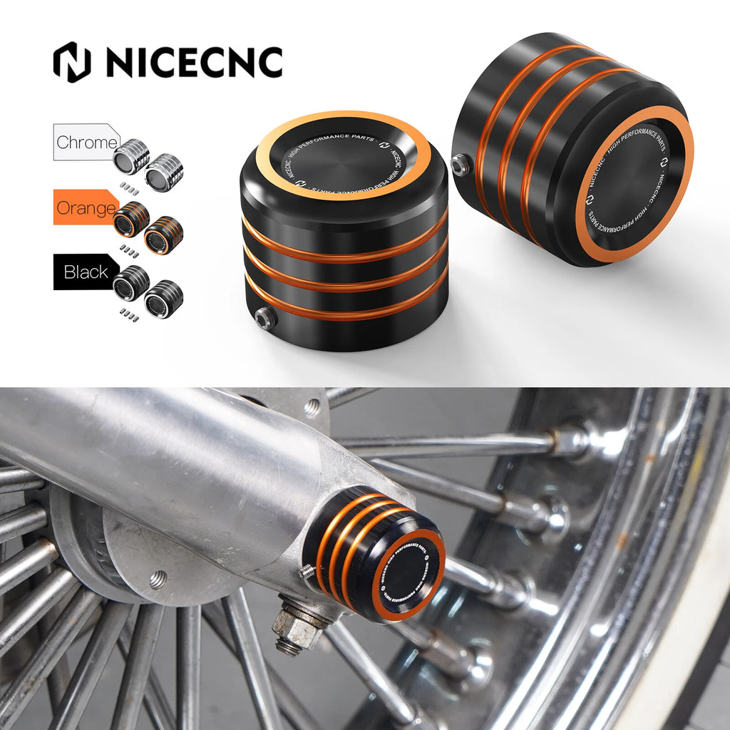 Set of 2 Front Rear Wheel Axle Nut Cover Caps for Harley Iron 883 (2008–2022)