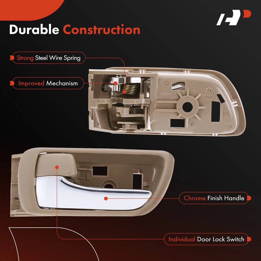Left Chrome & Brign Interior Door Handle for Toyota Camry (2002-2006)