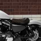 Front Driver Solo Seat for Harley Sportster XL 883 1200 (2010–2022) Black Orange