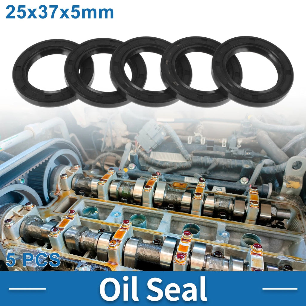 Set of 5 Oil Seal Rotary Shaft Seal Nitrile Rubber 25x37x5mm