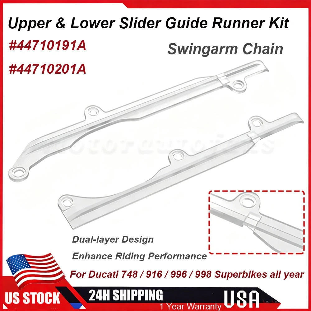 Swingarm Chain Upper & Lower Slider Guide Runner Kit for Ducati 748 (1994–2003)
