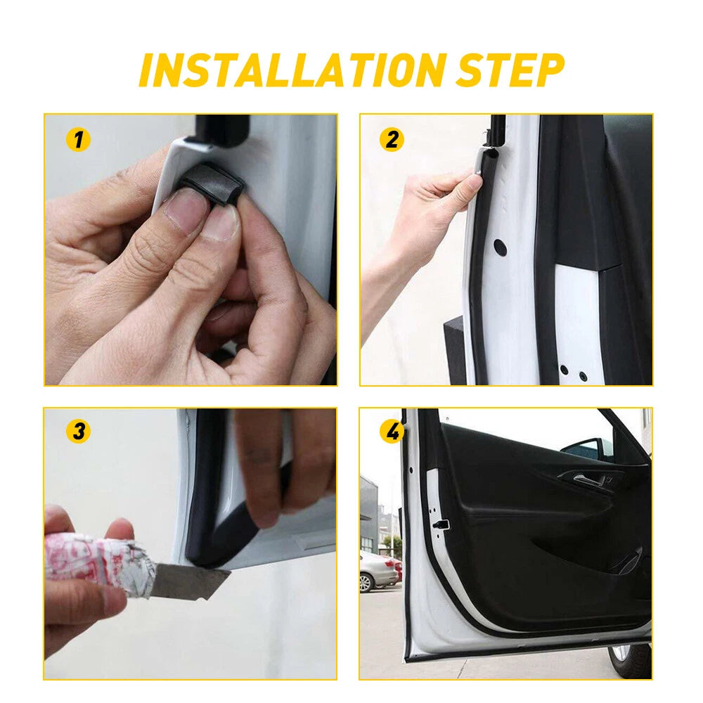 16Ft D-Shape Rubber Seal Strip for Car Doors with 3M Adhesive