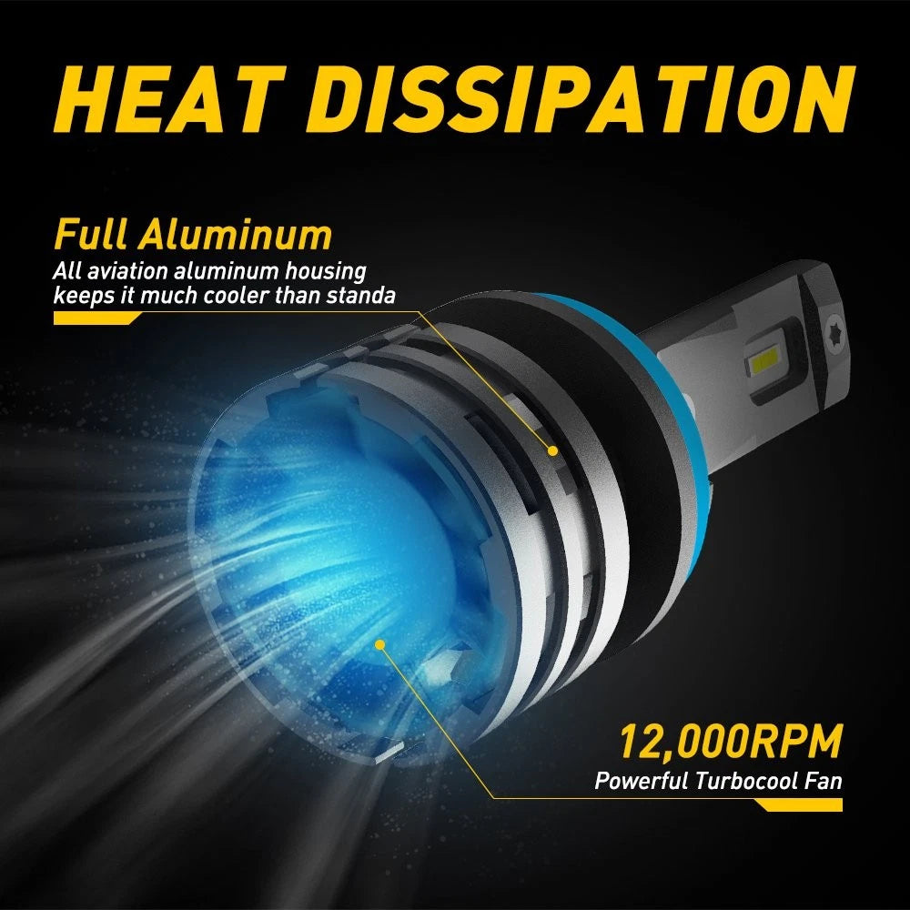 Set of 2 LED Headlight Bulbs for H11 9012 9006 9005 (High Low Beam)