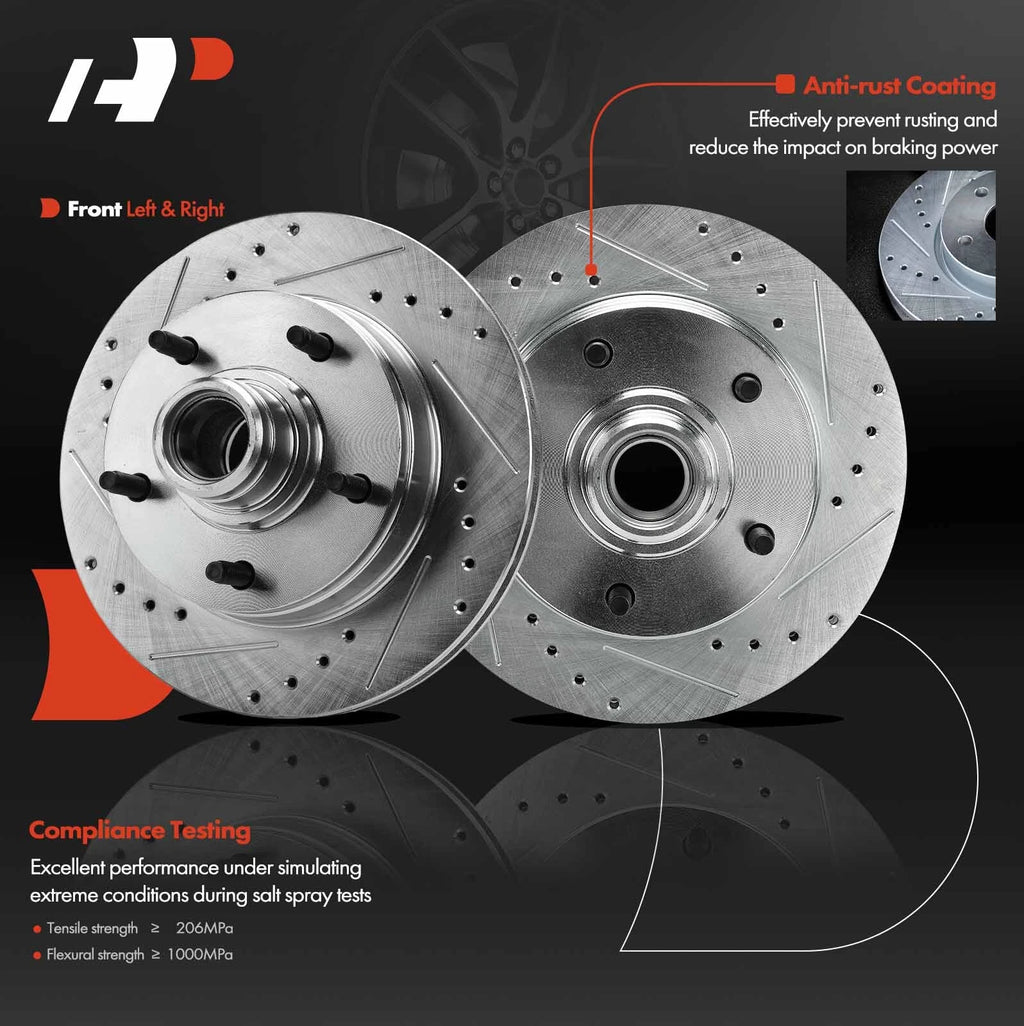 Front Drilled Brake Rotors for Ford F-150, E-150 Econoline (1994–2001)