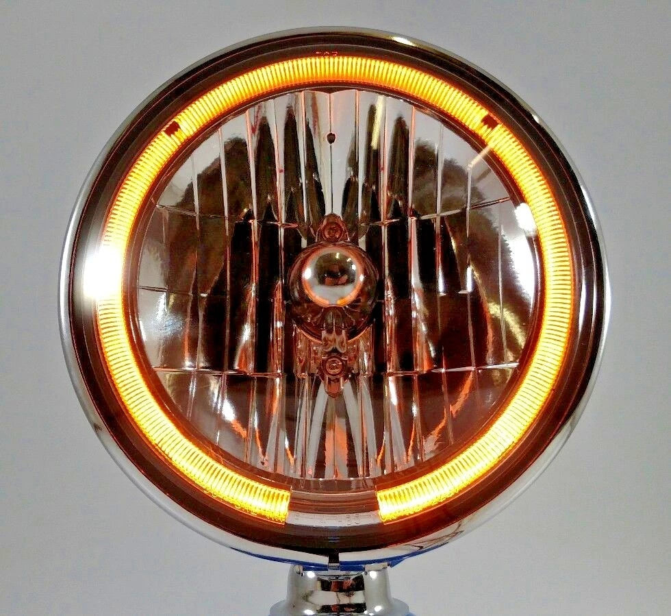 7 Inch Halogen Headlights with Amber LED Halo for Chrysler 300 (2015–2020)