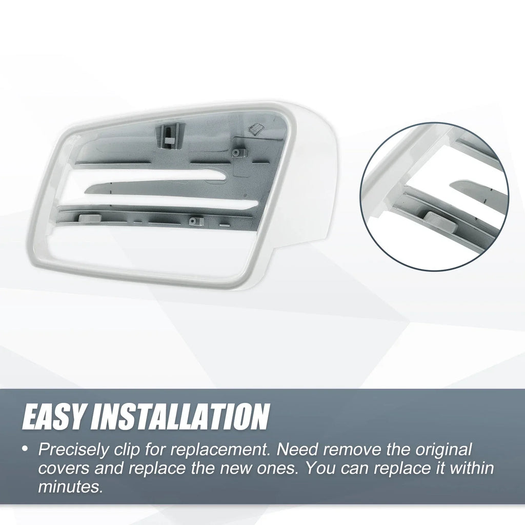 Left Mirror Cover Cap White for Mercedes Benz A Class B Class C Class E Class