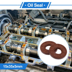 2X Oil Seal Rotary Shaft Seal for Various Models (15x35x5mm) FKM Rubber