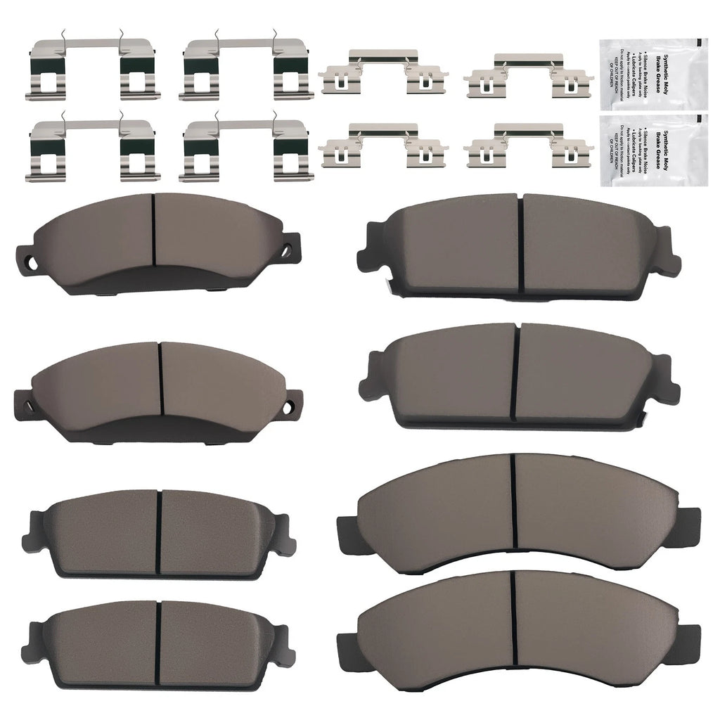 Front & Rear Ceramic Brake Pads Kit for Chevrolet Tahoe/Suburban 1500 (2007–2014)