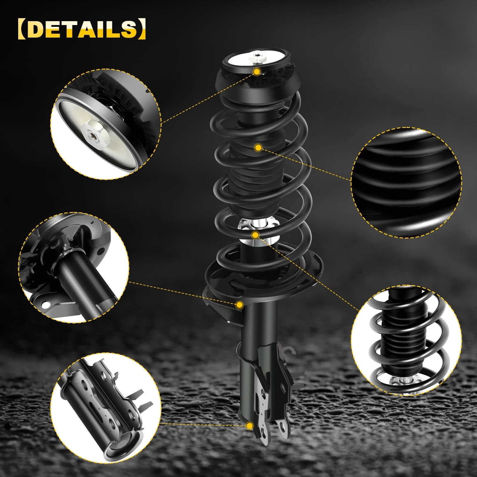 Set of 2 Front Complete Shocks with Springs for Buick Encore, Chevy Trax