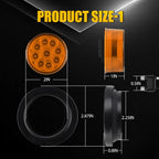5pcs 2 Inch 9 LED Amber Round Tail Clearance Side Marker Light for Trucks