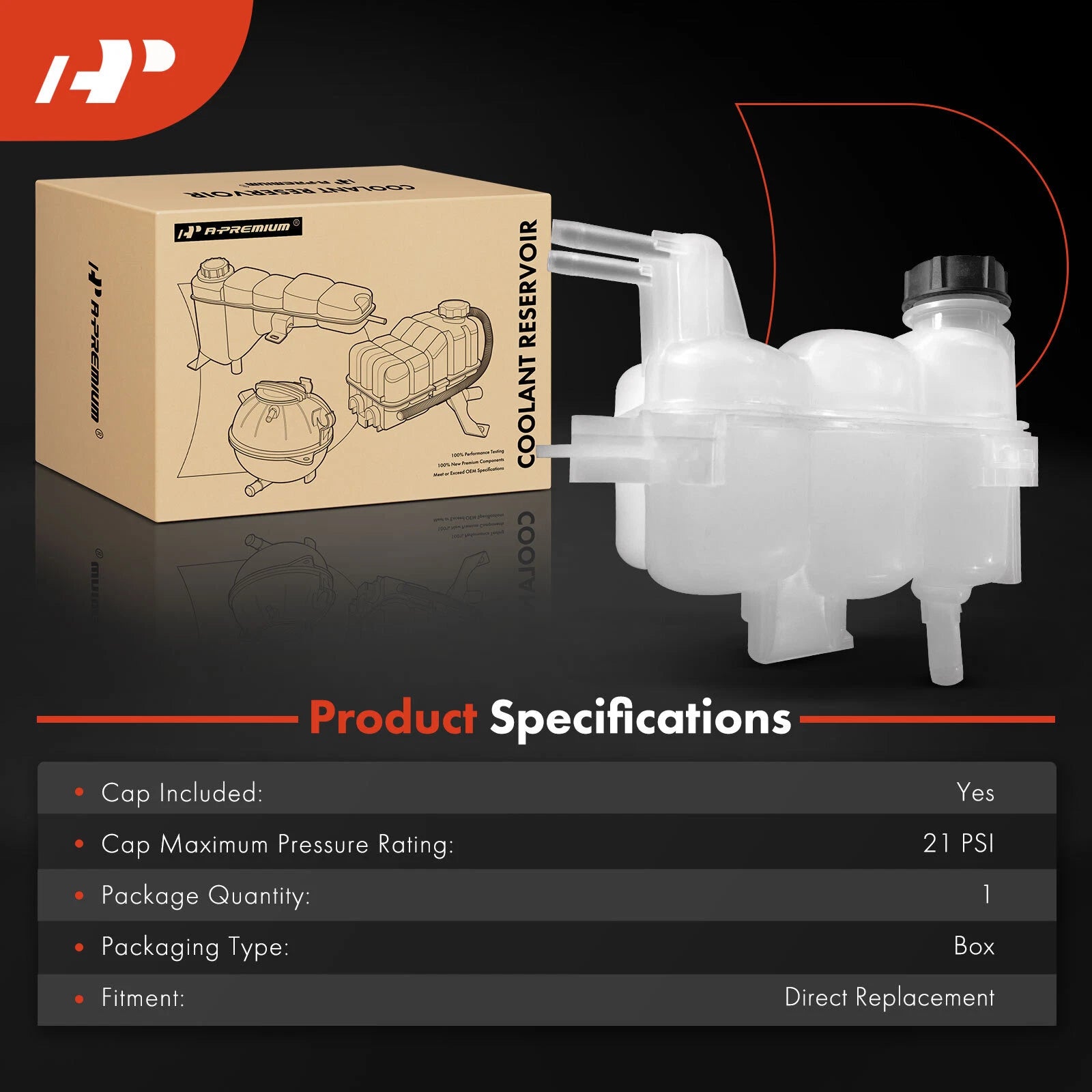Engine Coolant Reservoir Tank with Cap for Ford Explorer (2011-2021)
