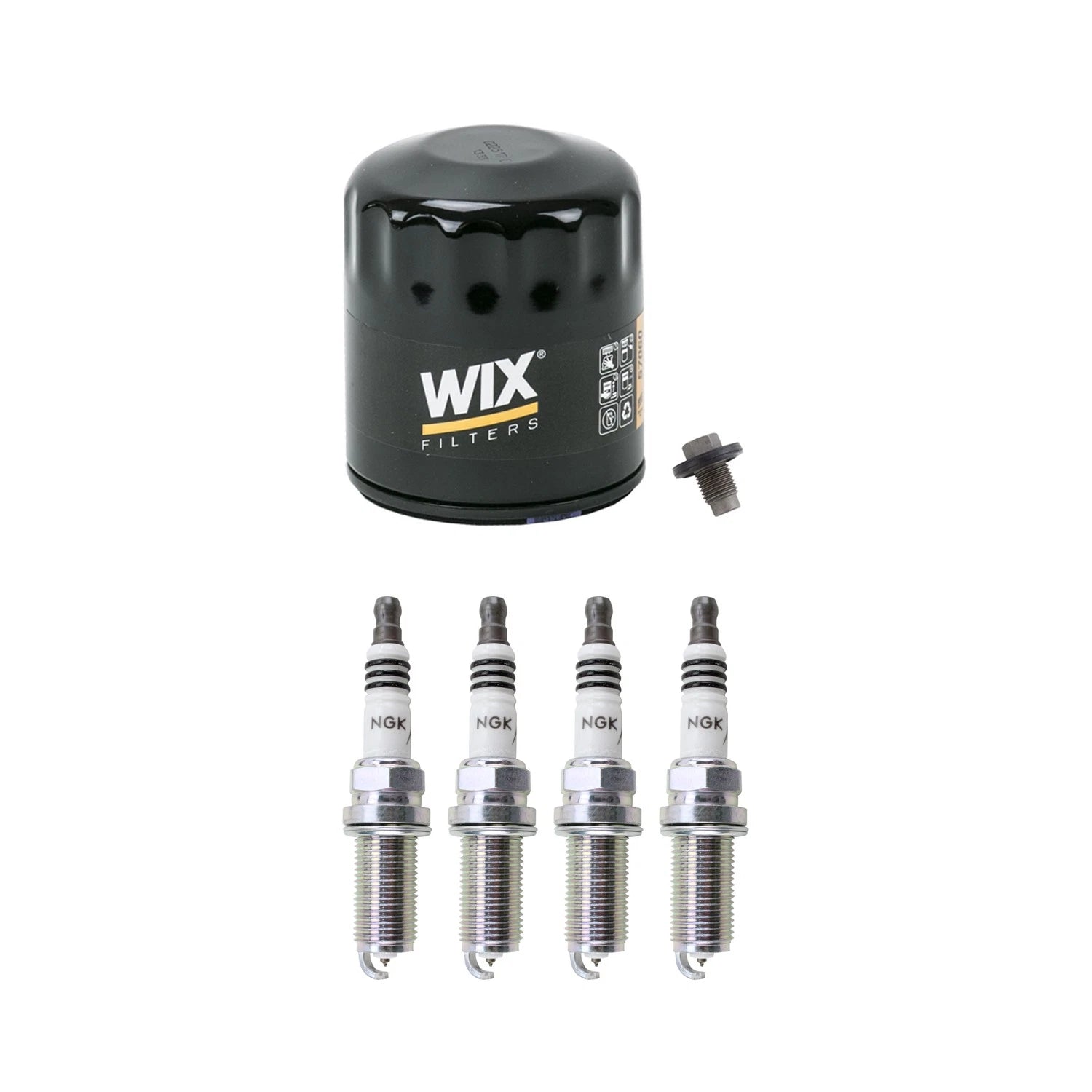Wix Engine Oil Filter & NGK 4 Iridium IX Spark Plugs for Compass Dart (L4 B)
