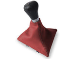 Leather Manual Shift Boot Cover for Toyota Celica (2000–2005) Red Black Stitch