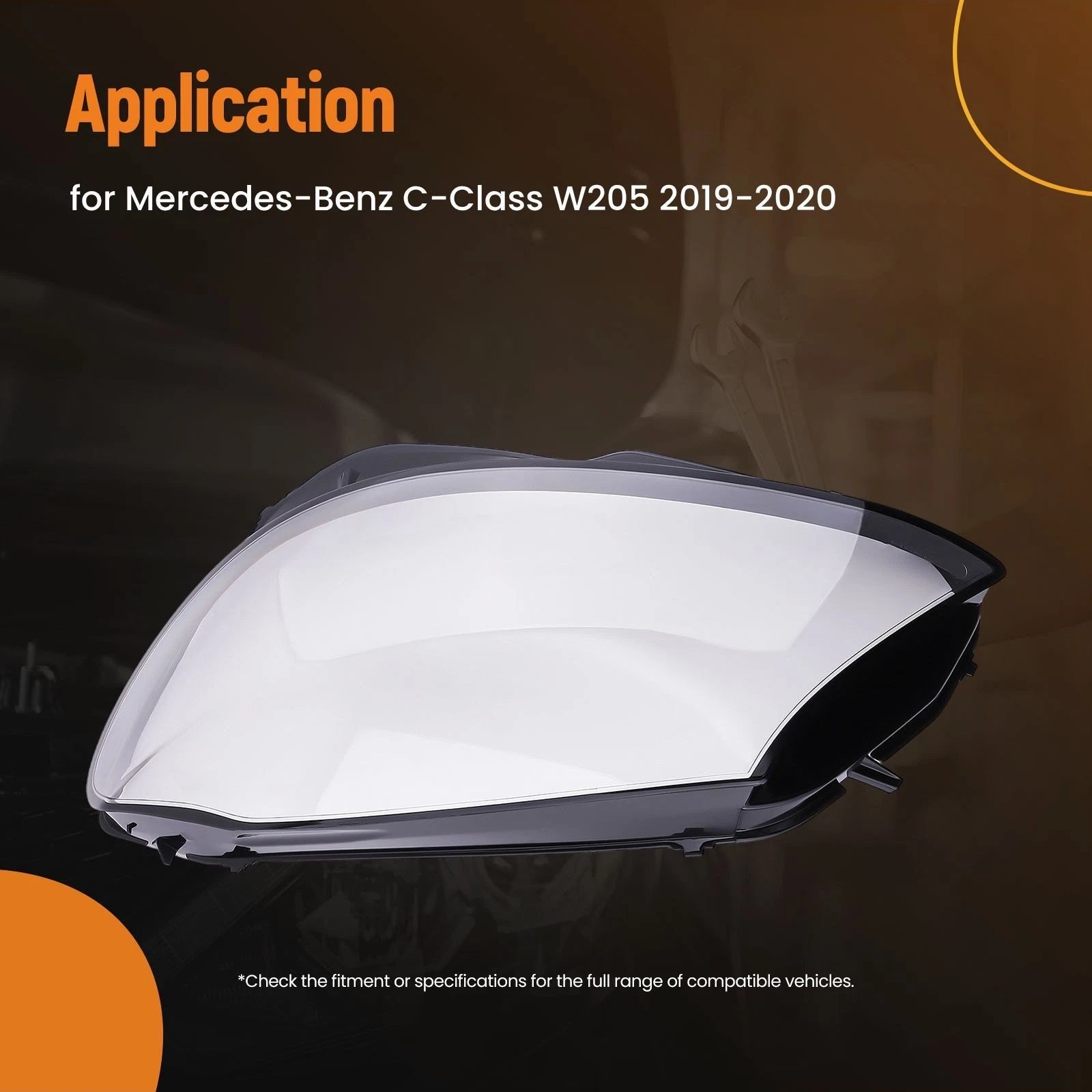 Headlight Lens Shell Cover Left for Mercedes-Benz C-Class W205 (2019–2020)