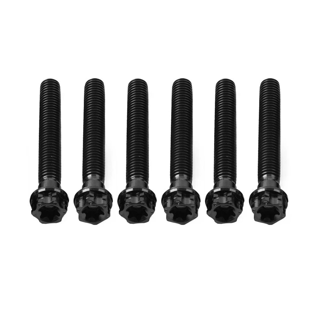 6X M10x45mm Titanium Torx Head Flange Screws for Motorcycle Bike