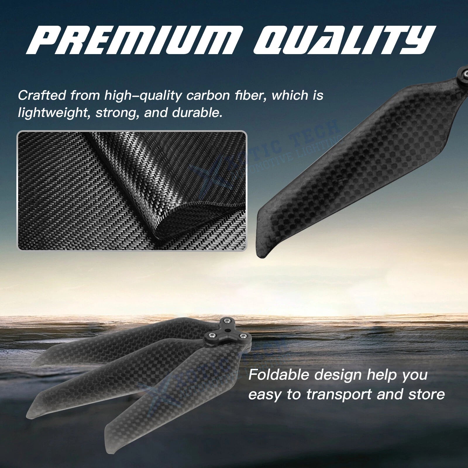 Low-Noise Carbon Fiber Propellers for DJI Mavic 2 Pro/Zoom (2018-2023)