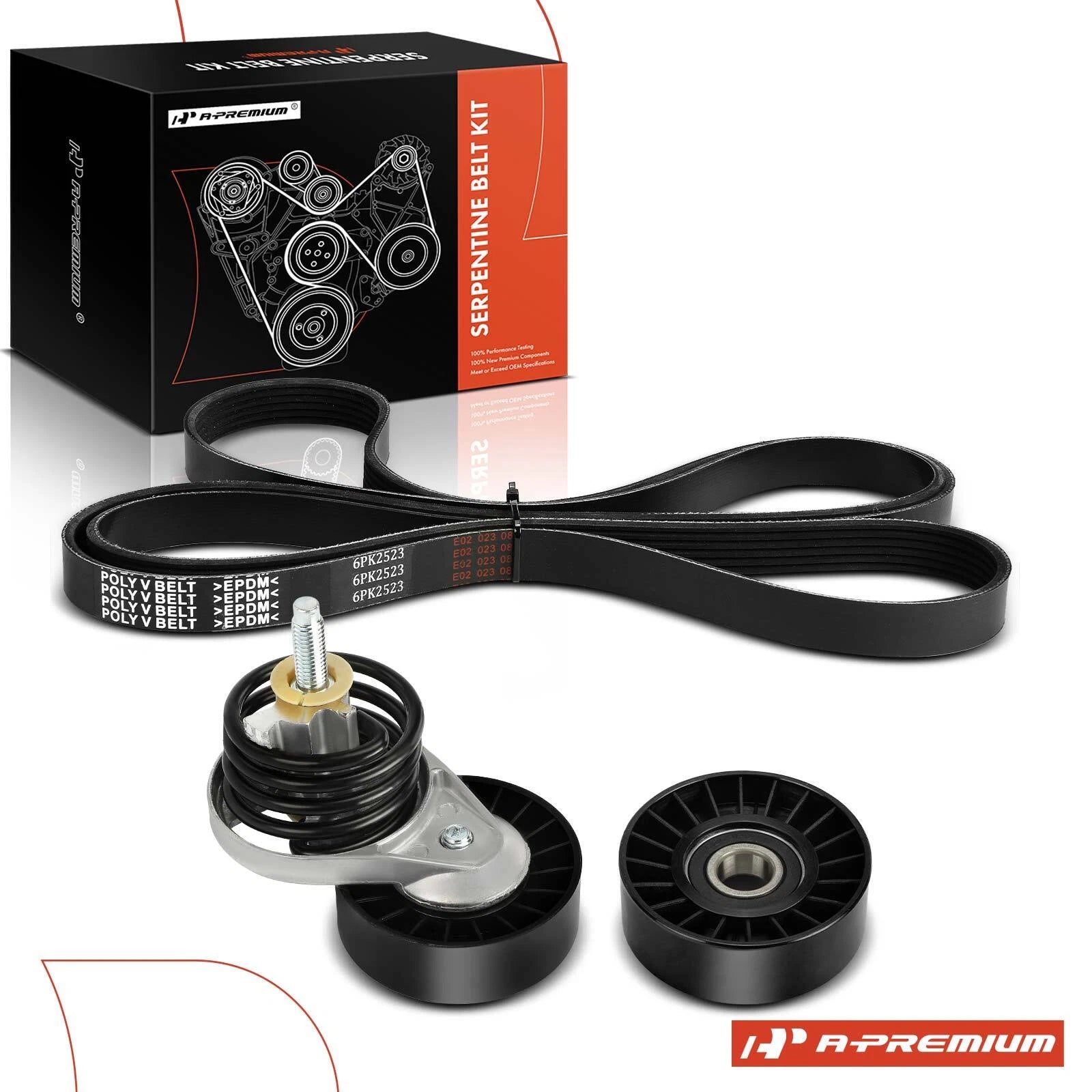 3X Serpentine Belt Drive Component Kit for Ford E-150 Econoline (1993–1995)