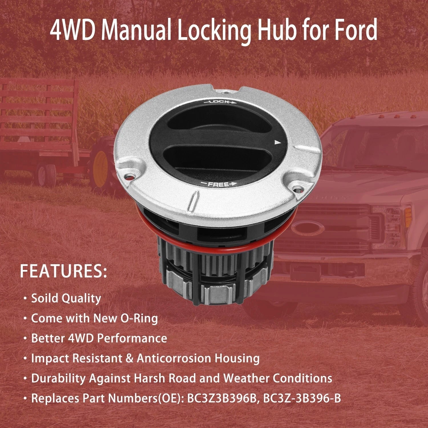 Front Manual Lock Hub Link for Ford F450 F550 Super Duty 4WD (2005–2023) BC3Z-3B396-B