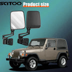 Set of 2 Manual Black Door Mirrors for Jeep Wrangler (1987–2002)