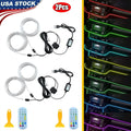 2X 2M RGB LED Car Interior Atmosphere Light Strips for Dodge Ram
