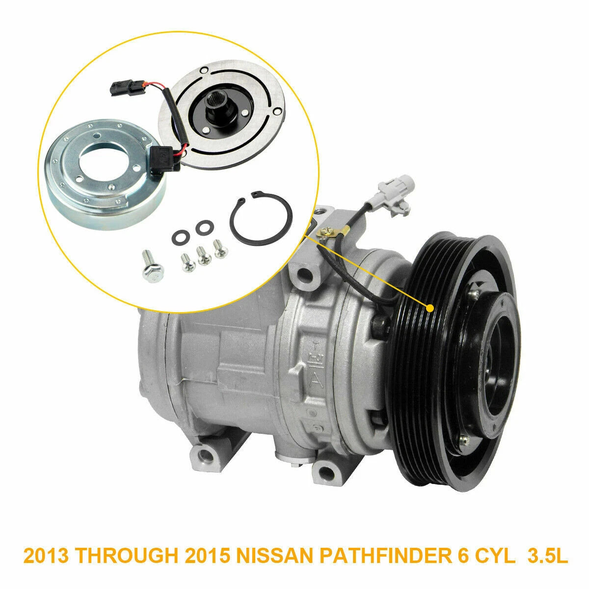 A/C Compressor Clutch Kit Pulley Coil for Nissan Pathfinder (2013–2015)