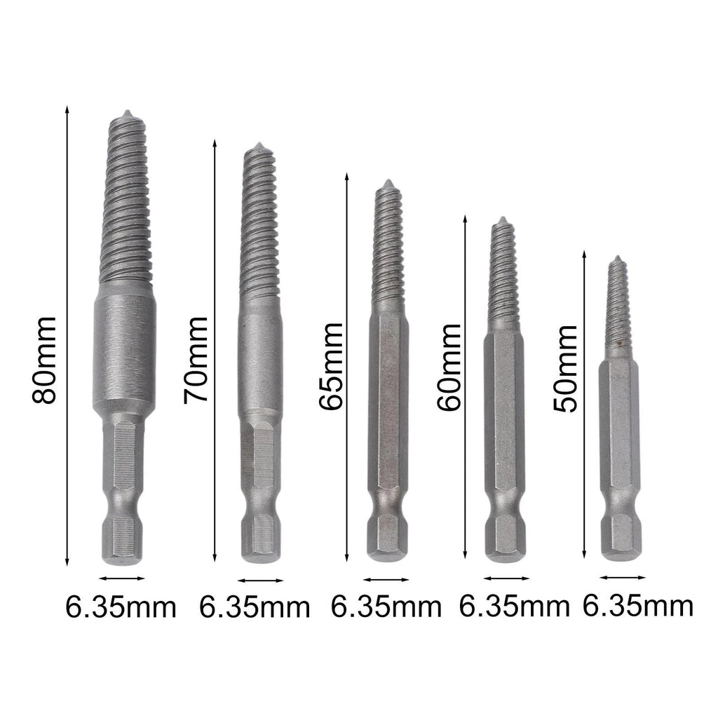 5 Pcs Hex Screw Extractors for Universal Use (1/4 Inch)