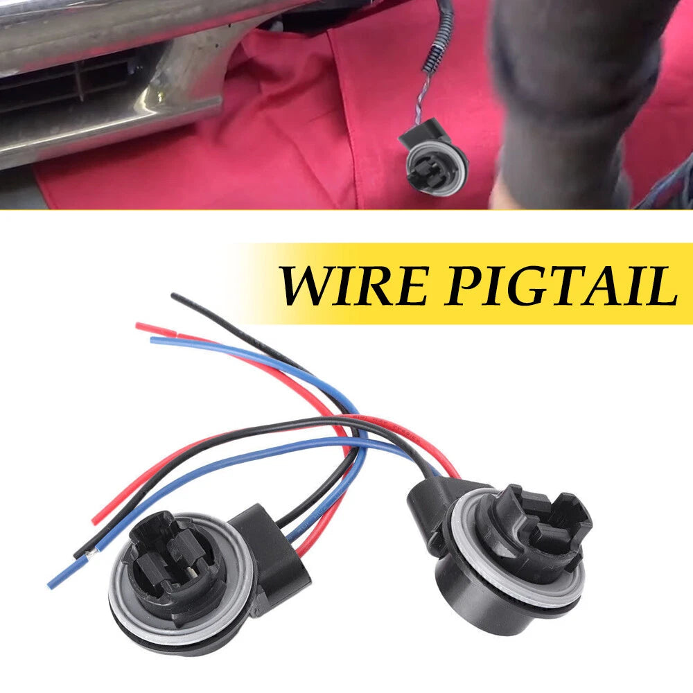 Pigtail Wire Socket for Front Turn Signal Light 3157 Bulb 