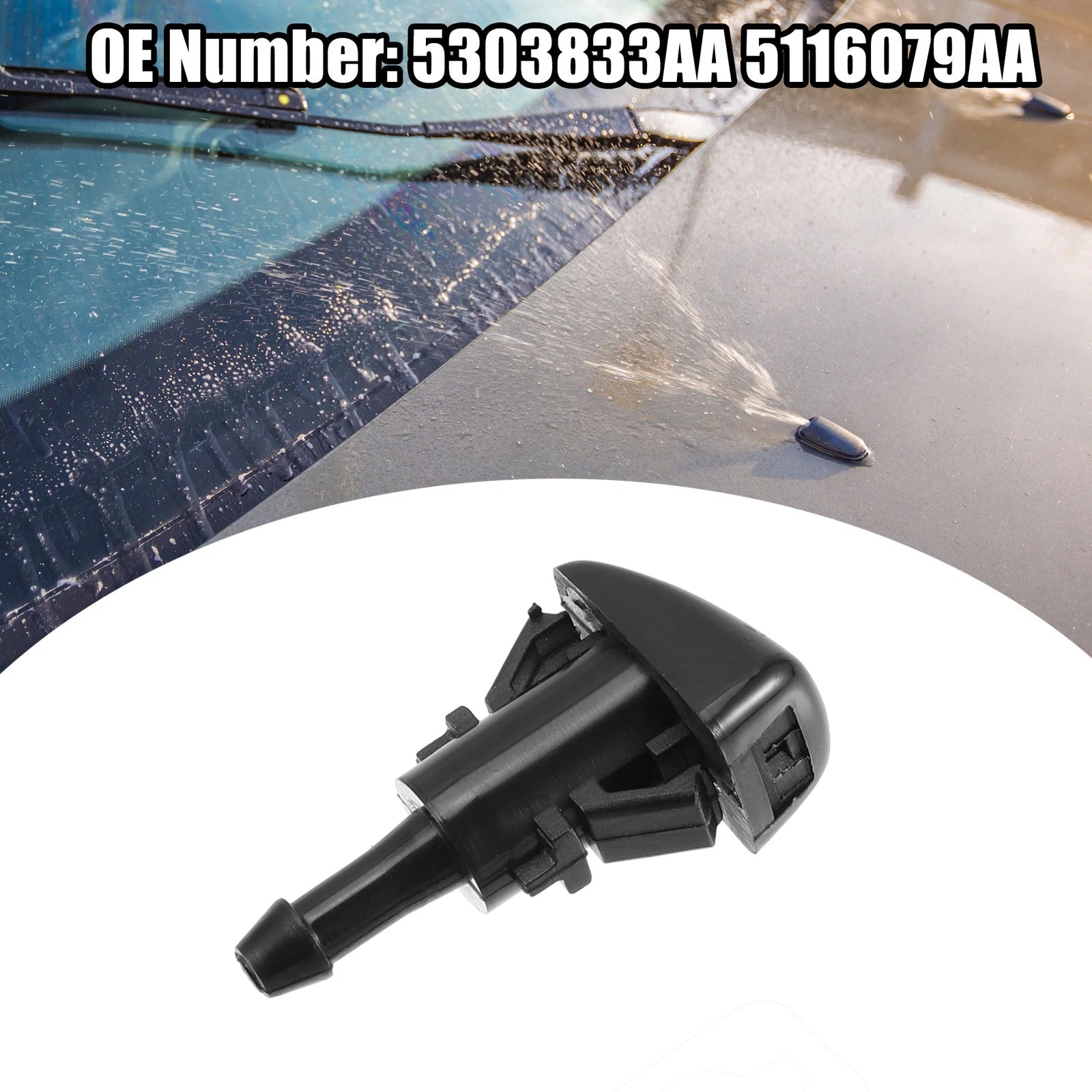 Set of 4 Windshield Washer Nozzles for Dodge Ram (2009–2015)