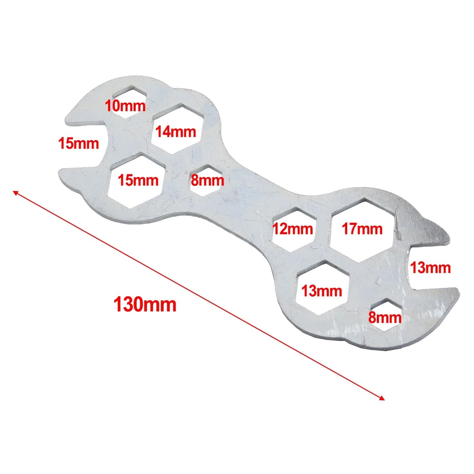 Multifunctional Bike Repair Tool Hex Key Spanner 8-17mm Sizes