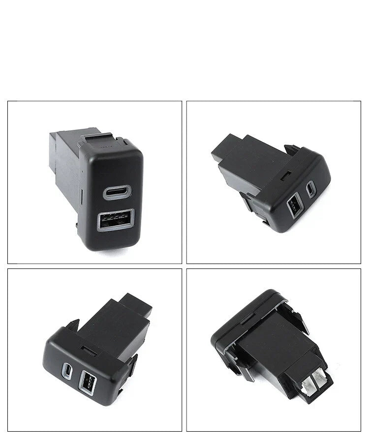 36W Dual Port TypeA/C USB Charger Socket Switch for Toyota Tacoma (2011–2020)