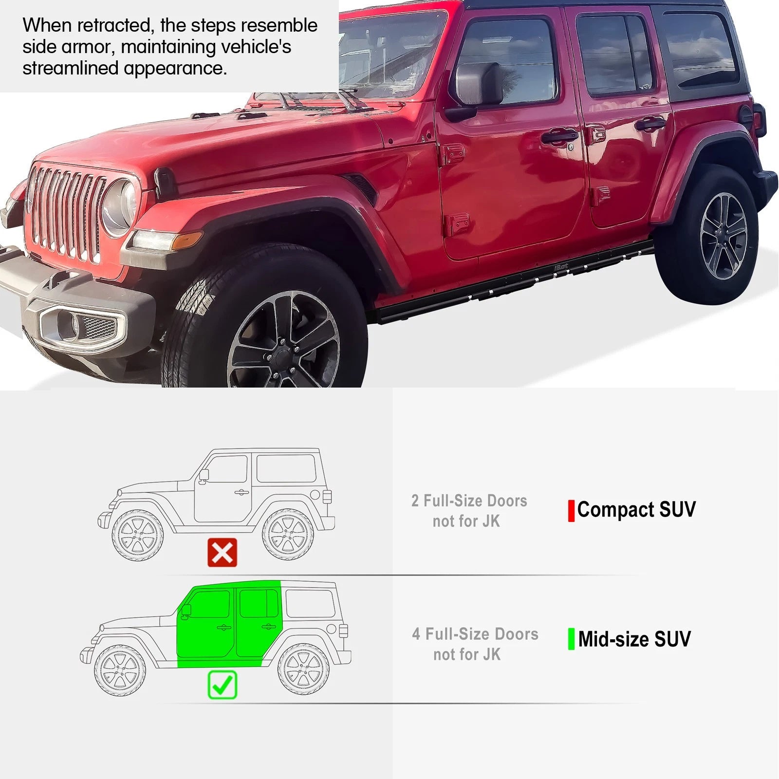 Power Drop Steps for Jeep Wrangler JL 2018-2026