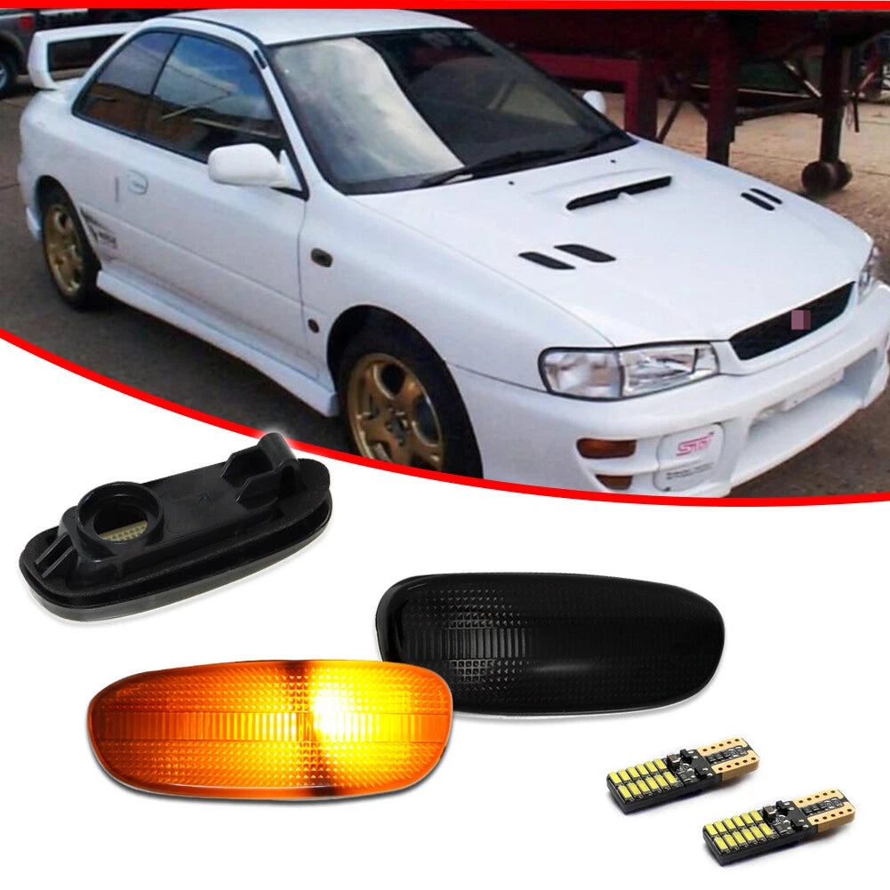 Smoked Amber LED Side Marker Lights for Subaru Impreza (1993–2001)