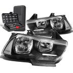 Pair of Headlights for Dodge Charger (2011–2014) - Black Housing, Clear Signal