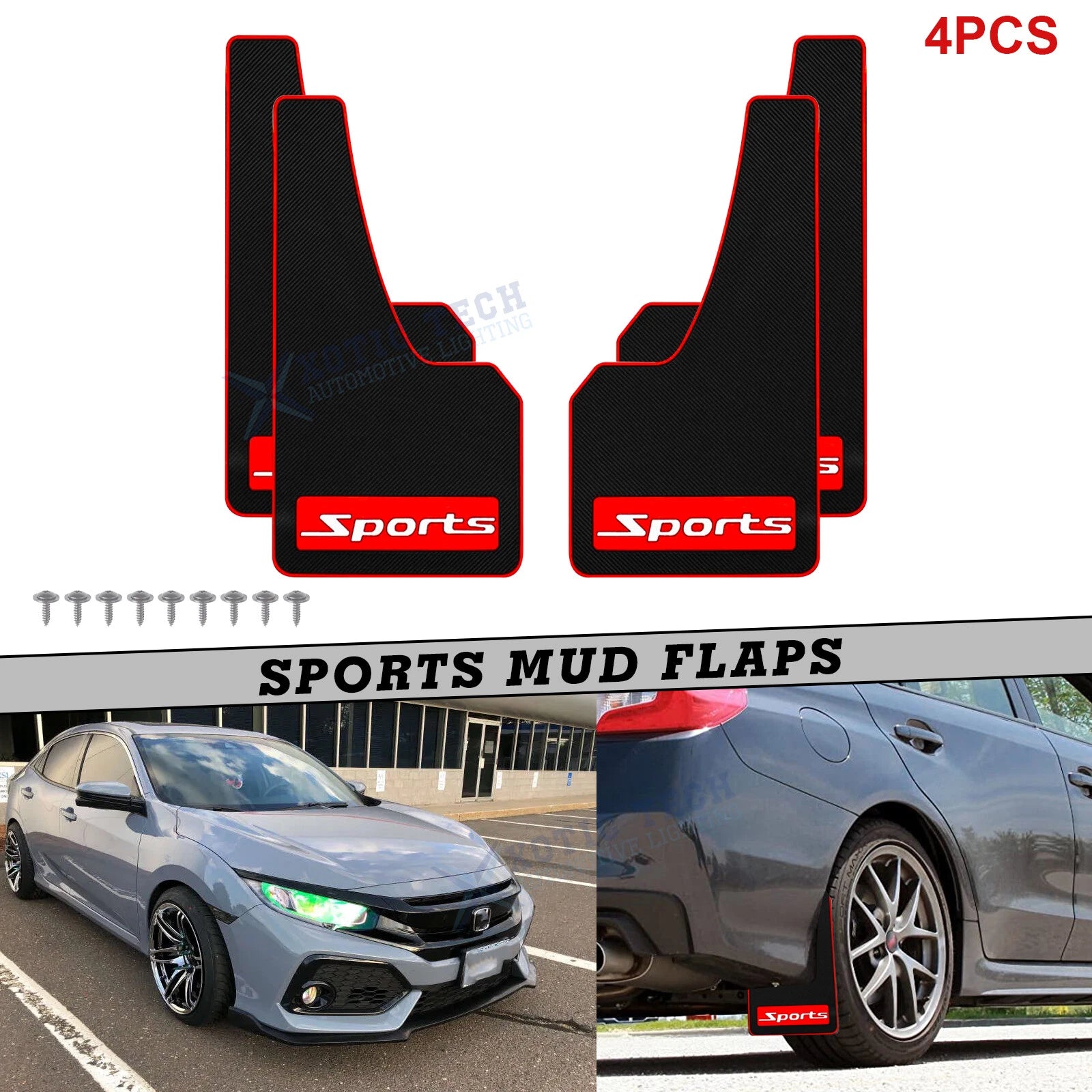 Sports Rubber Mudguards Protector for Honda Accord Civic CR-V (2010–2022)