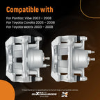 Set of 2 Front Brake Calipers for Toyota Corolla Pontiac Vibe (2003–2008)