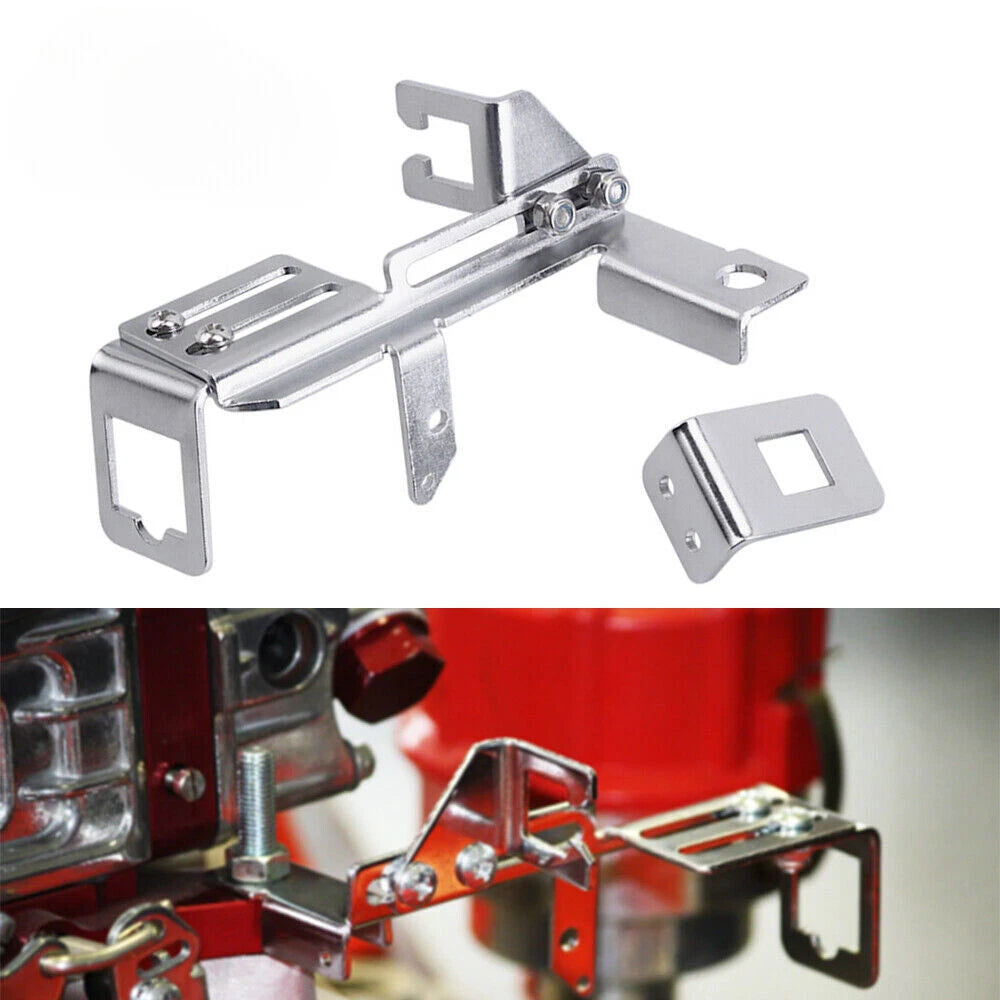 Chrome Steel Throttle Cable Bracket for Chevy SBC BBC Holley (Fits 1960–2023)