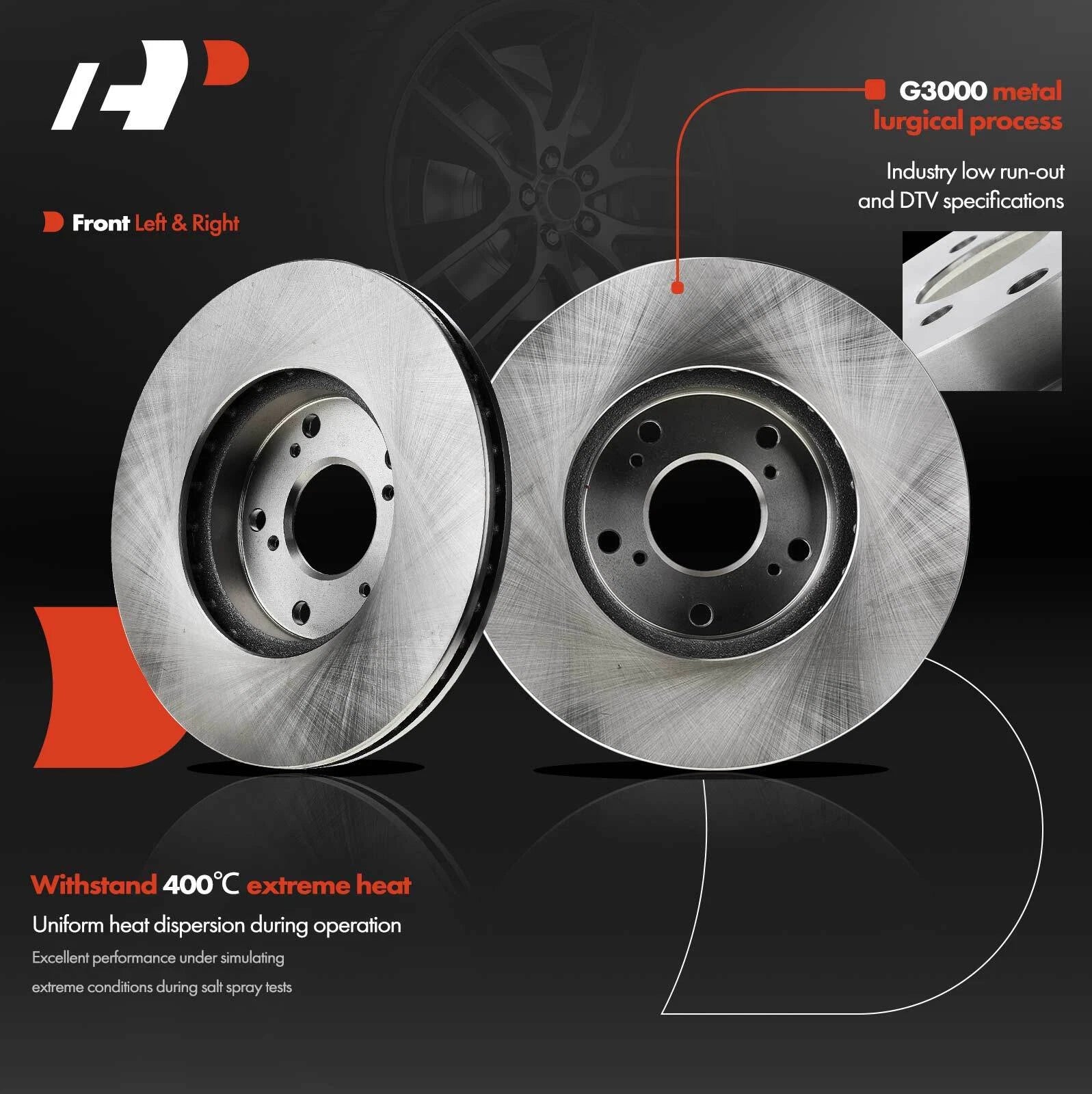 Front Disc Brake Rotors & Ceramic Pads for Honda Accord (1998–2002)