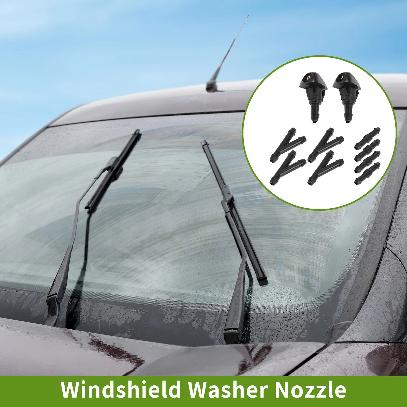 Windshield Washer Nozzle with Hose Connector for Honda 