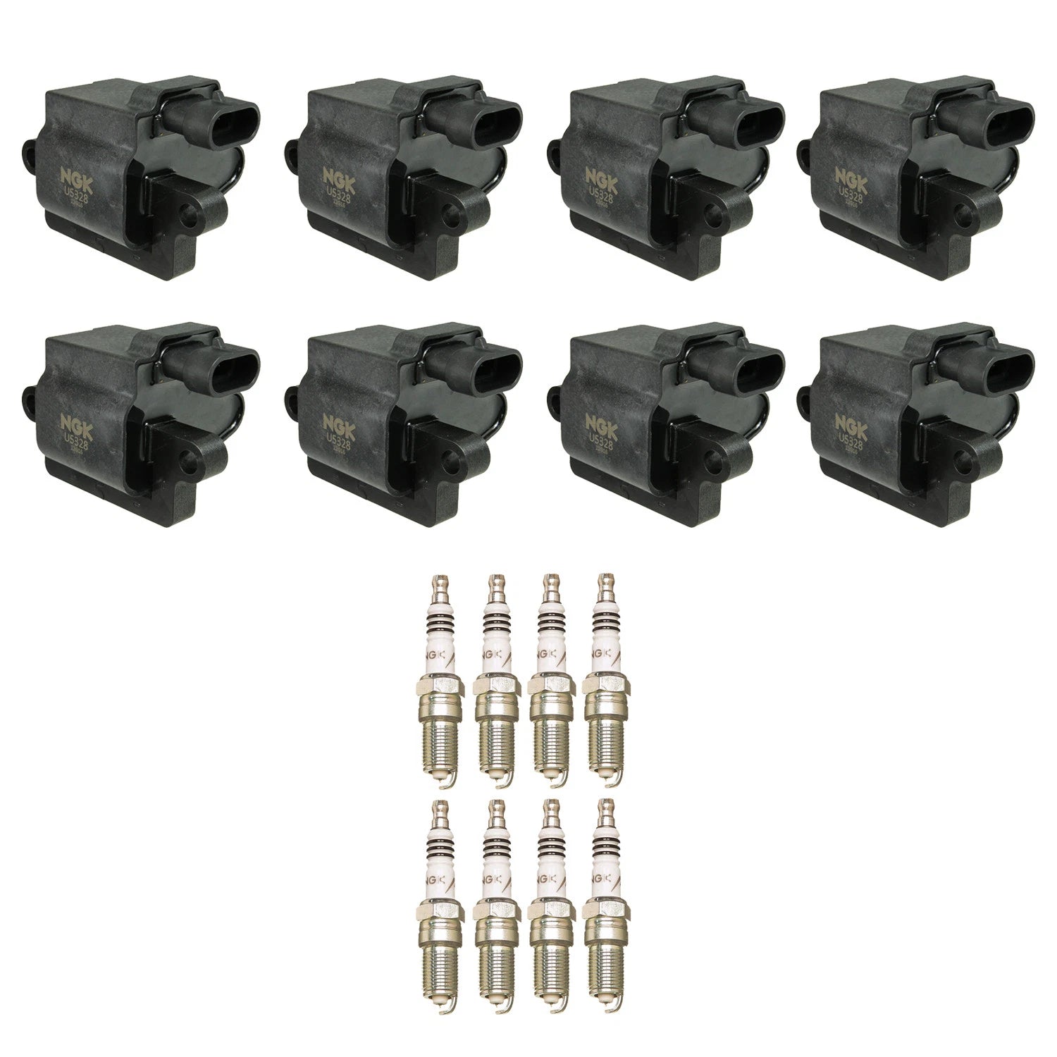 Set of 8 NGK COP Ignition Coils & Iridium IX Spark Plugs for Silverado Sierra 1500 (2007–2013)