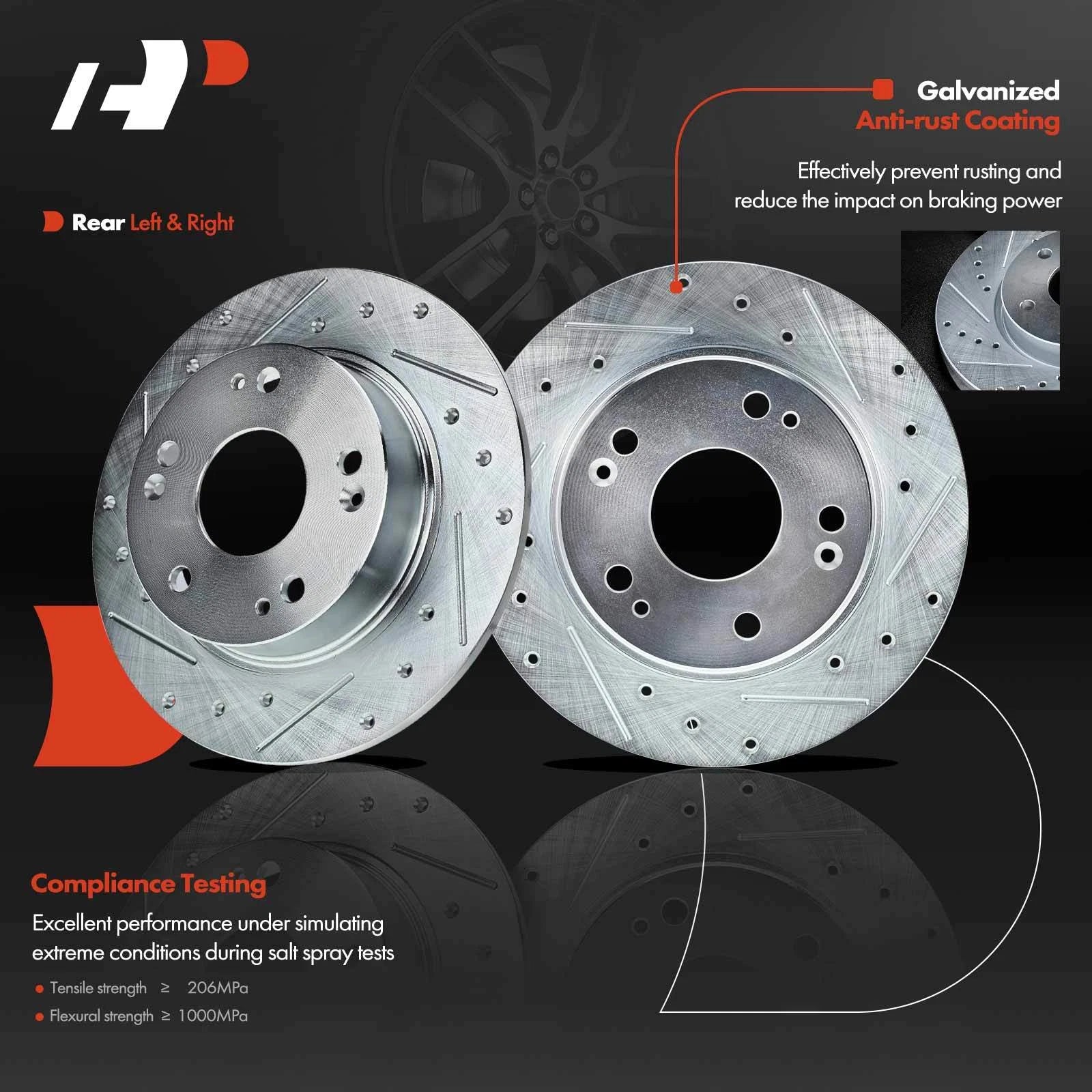 Drilled Rotors & Ceramic Brake Pads Set for Honda Accord