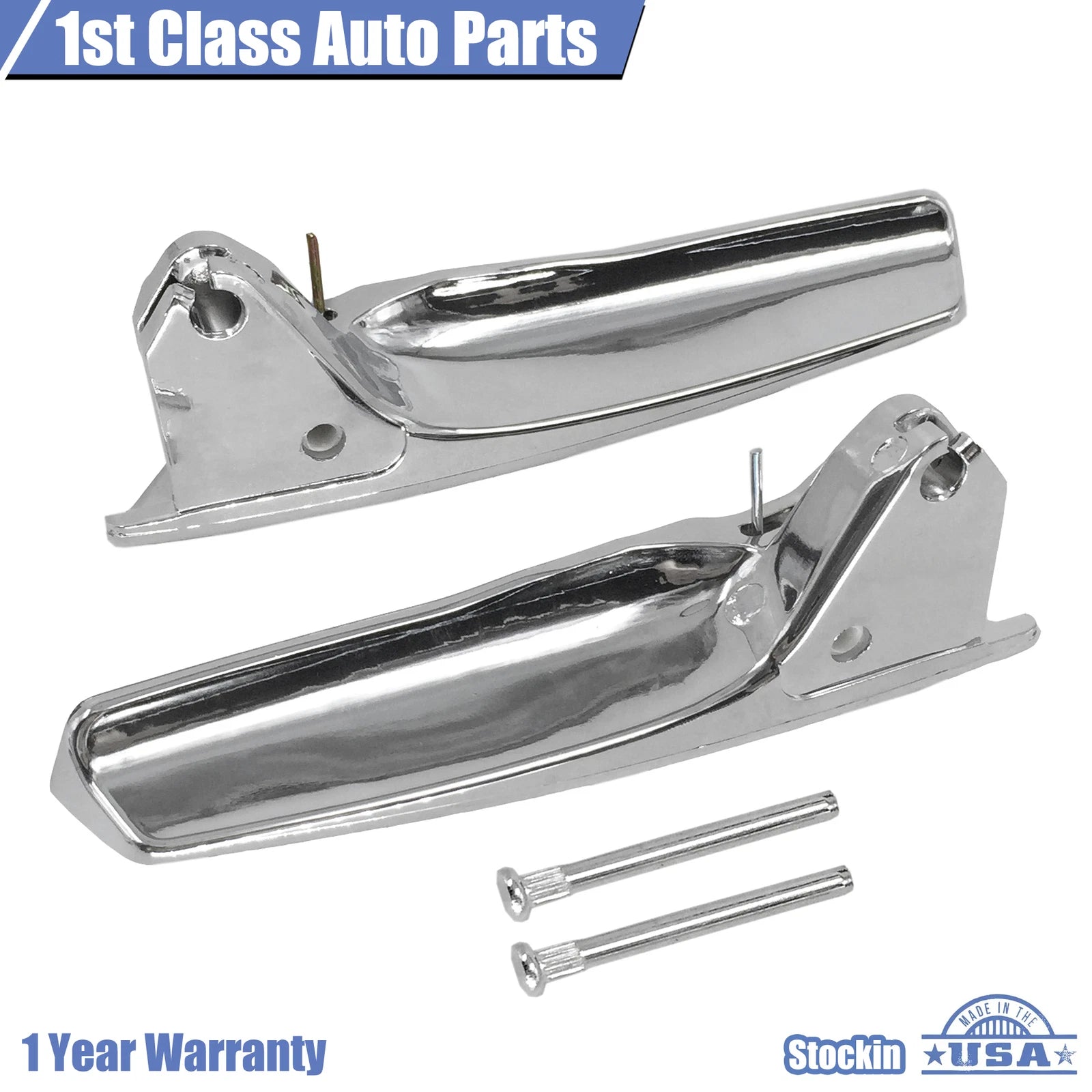Set of 2 Inner Door Handles for Chevrolet Silverado  Chrome