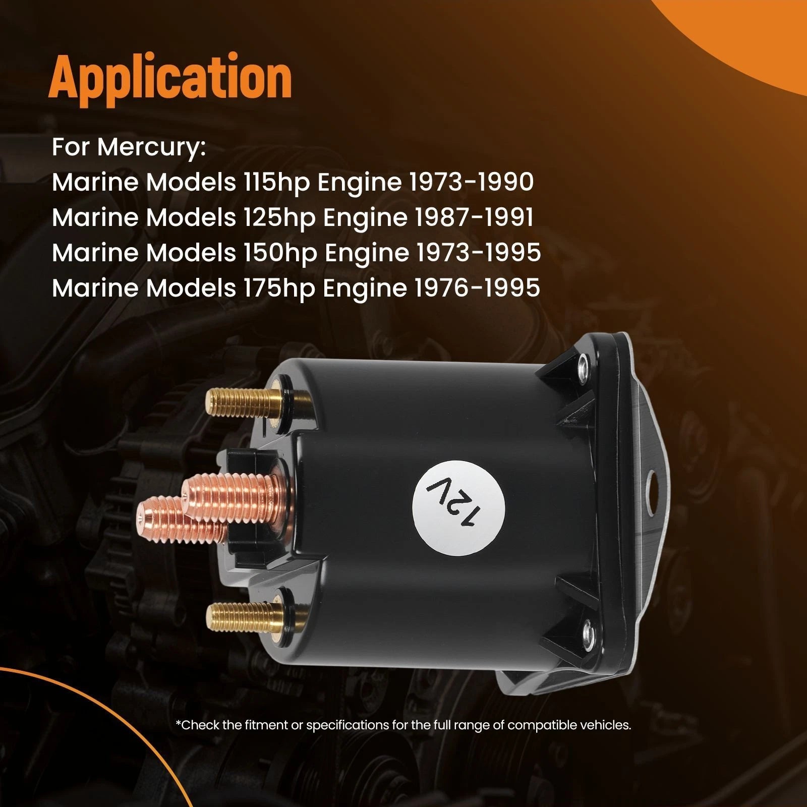 Relay for Mercury Marine 115hp 125hp 150hp 175hp (1989–Present) 89-68258 89-68258A4 12 Volt
