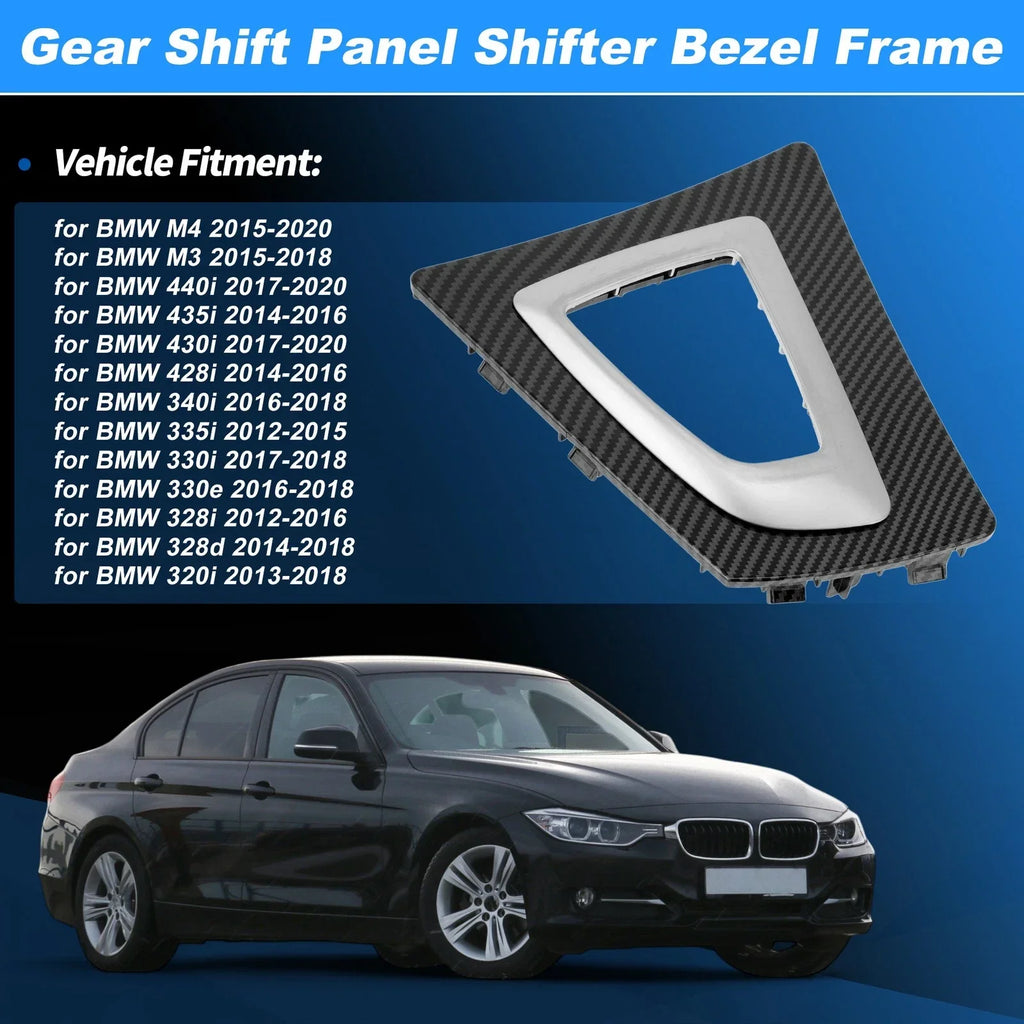 Carbon Fiber Pattern Gear Shift Panel Bezel Frame for BMW F30 F31 F32 F33 F34 (2012-2019)