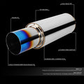 3" OD Burnt Titanium Round Tip Exhaust Muffler for Universal Fit (2000–2023)