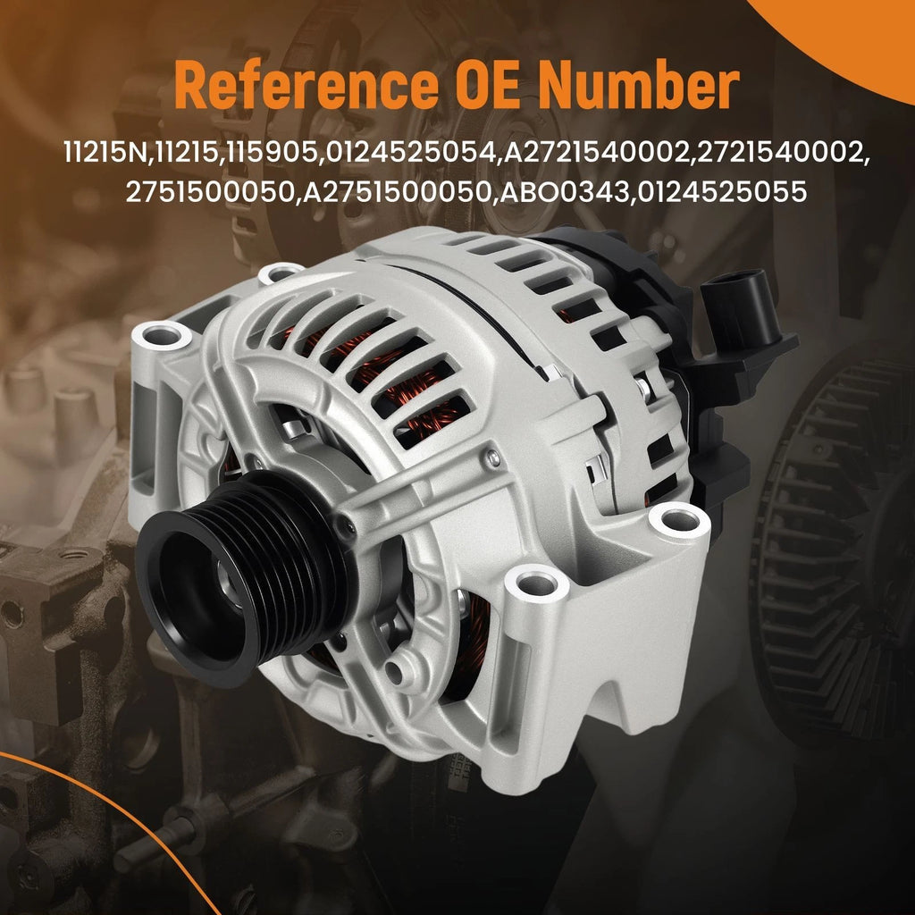 150 Amp 6 Groove Alternator for Mercedes CLK350 2006–2009 0124525055